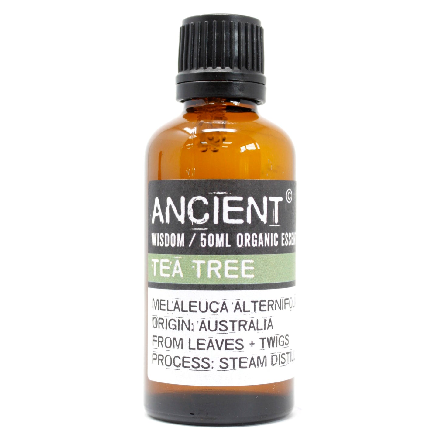 Aceite Esencial Orgánico de Árbol de Té (50ml): Potente aceite purificador y antifúngico, ideal para cosmética natural y limpieza.