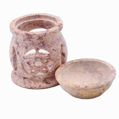 Small Soapstone Oil Burner 8cm - Three Moons Pentagon