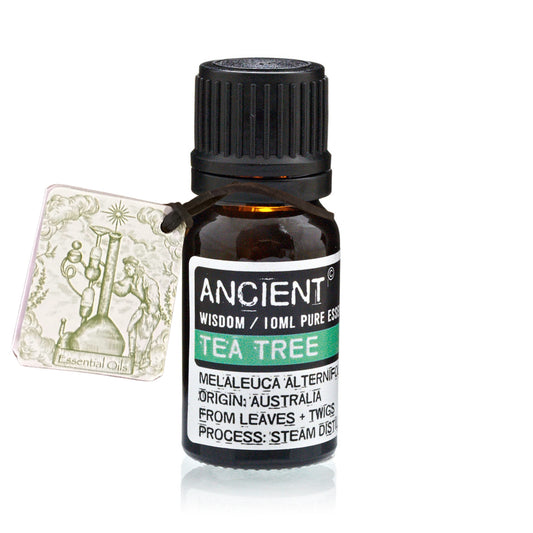 Aceite Esencial de Árbol de Té (10ml): antiséptico y protector natural para la piel y el cabello.