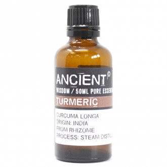 Aceite Esencial de Cúrcuma 100% Puro (50ml): cuidado de la piel y bienestar con propiedades cálidas y reconfortantes.