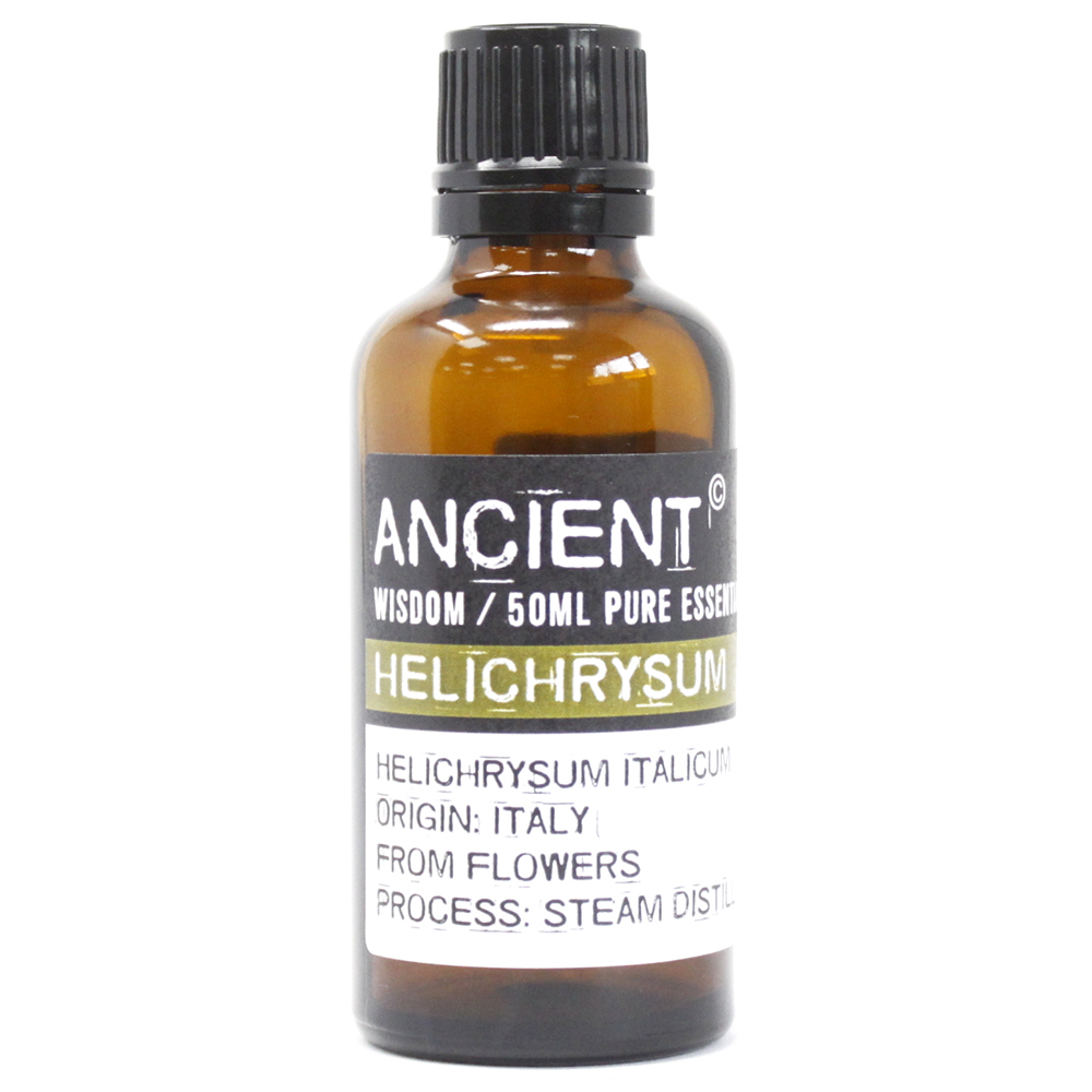 Aceite Esencial de Helichrysum (50ml): Ideal para rejuvenecer la piel y aliviar la tensión emocional.