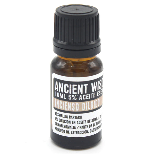 Aceite esencial de incienso diluido (10ml): Hidratación y relajación para todo tipo de piel.