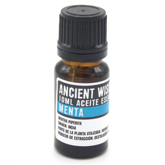 Aceite Esencial de Menta (10ml): Refrescante y energizante, ideal para aliviar dolores y mantener un ambiente fresco.