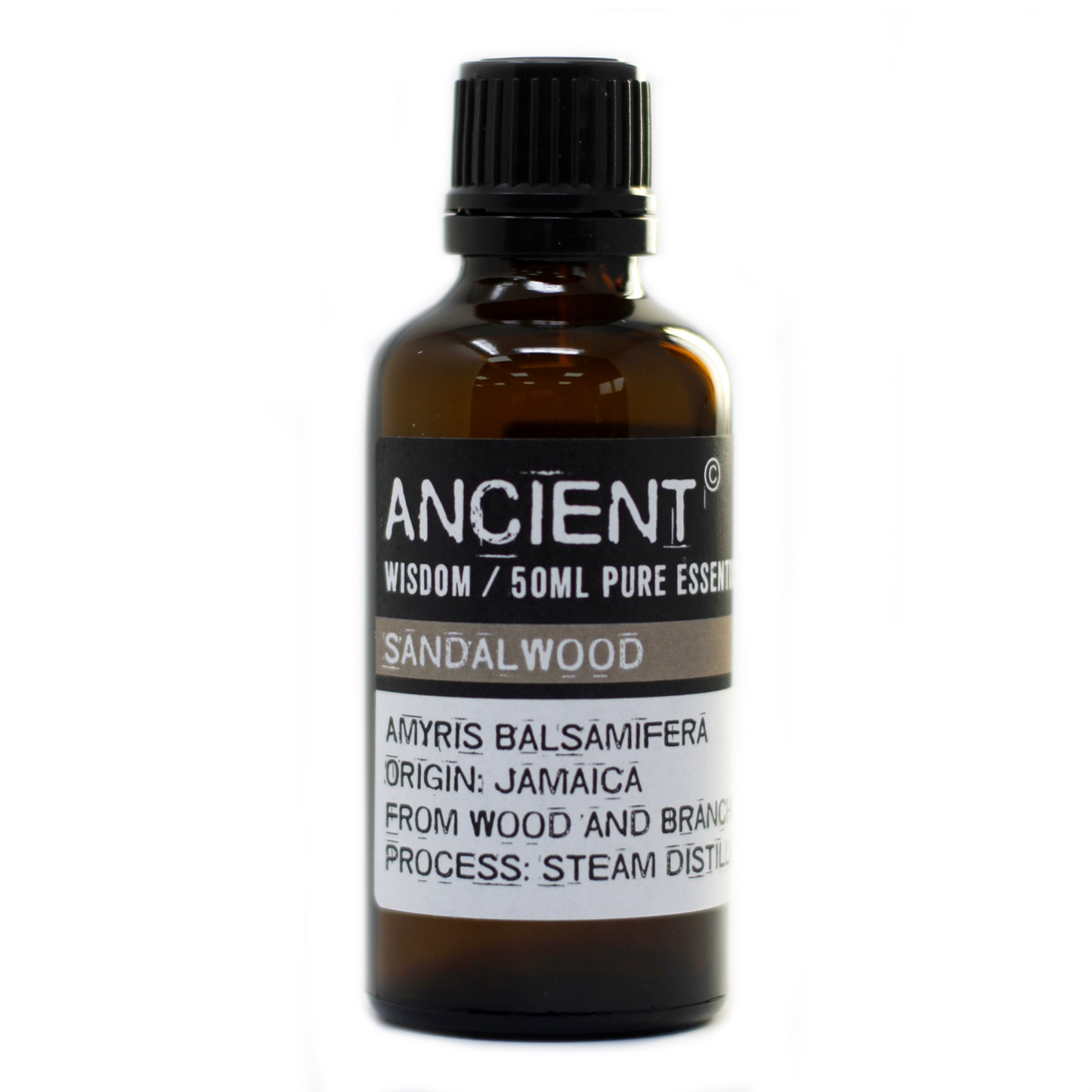 Aceite Esencial de Sándalo Amyris (50ml): fragancia dulce y amaderada para meditación y bienestar.